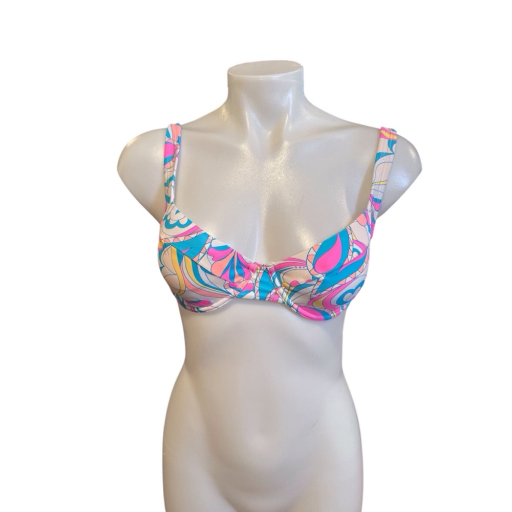 Women's California Waves Bikini Top Size S Multi-color